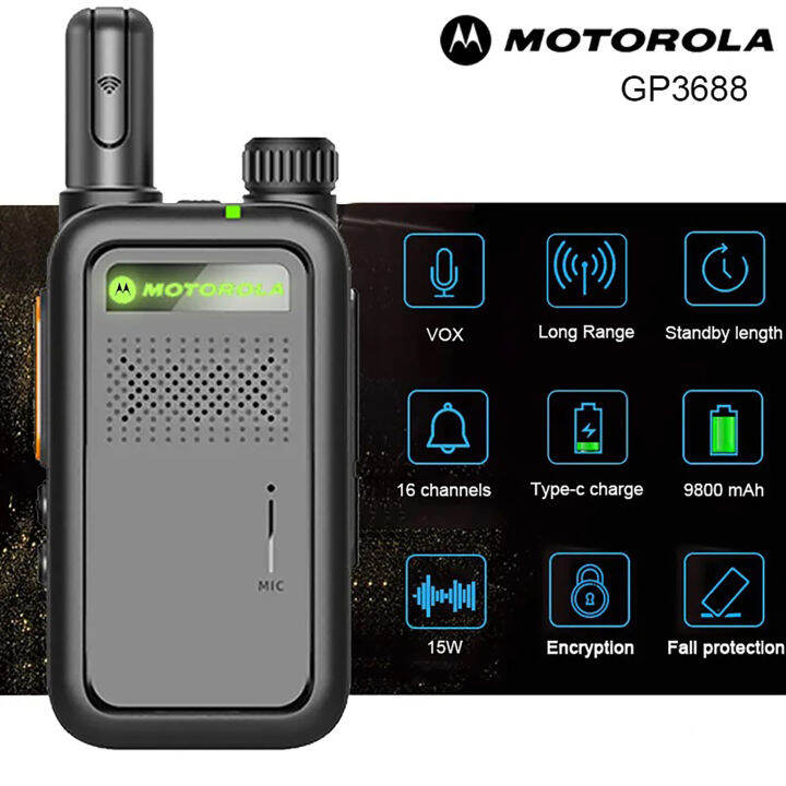 Motorola WalkieTalkies 9800mhA Two Way Radio VOX Function Wacky Talky