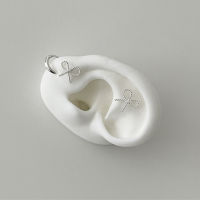 (stud earrings) : TWIST RIBBON STUD EARRINGS silver925 / ต่างหูปักก้านเงินแท้ ต่างหูโบว์ปักก้าน / YOUR WISHLIST