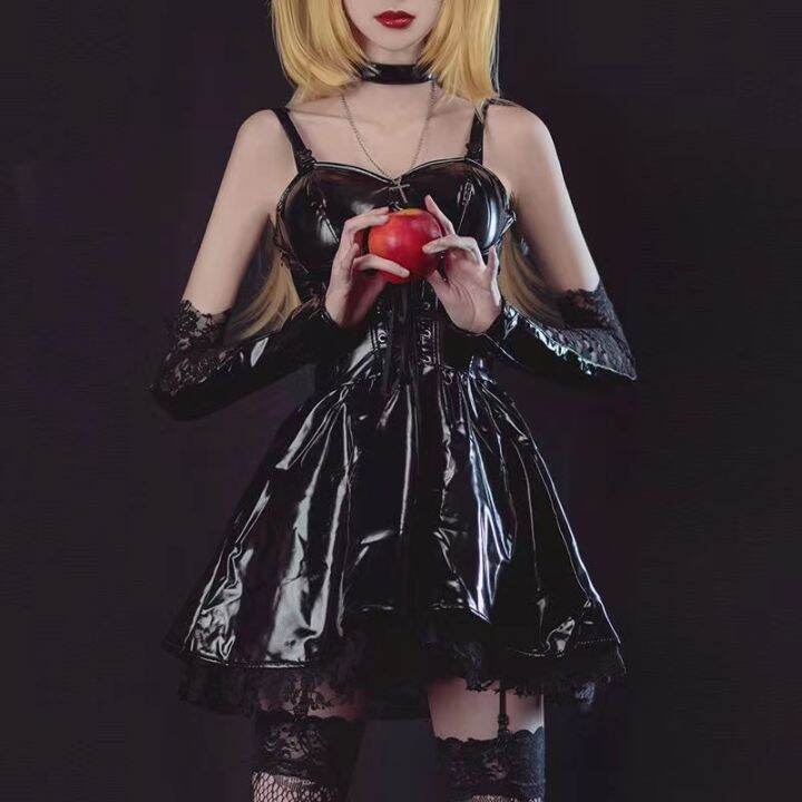 ชุดคอสเพลย์เซ็กซี่เดรสยูนิฟอร์มเลียนแบบหนัง Misa Amane เครื่องแต่งกายฮาโลวีนสำหรับผู้หญิง