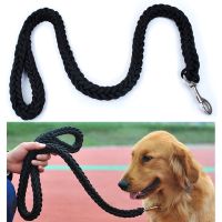 Large Dog Leash Heavy Duty Rope Braided Big Dog Training Leash for Medium Large Dogs Durable Nylon Pet Leads Leash 110cm Black