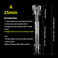 Aquarium Skimmer Acrylic Lily Spin Surface Inflow Aquarium Water Plant Filter Cleaning Tool Fish Tank Accessories 2025mm