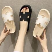 Dép nữ đế cao chữ H dép quai ngang bánh mì cao su đúc thời trang