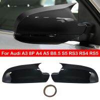 Hans1 8P A5 B8.5 S5 RS3 RS4 RS5 Rearview Side Mirror Cover Cap Exterior Door Rear View Trim Carbon