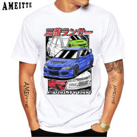 Drive The Classic JDM Lancer Evolution 8เสื้อยืดผู้ชายแขนสั้น Harajuku สีขาว Casual Boy Tees Hipster Cool Tops