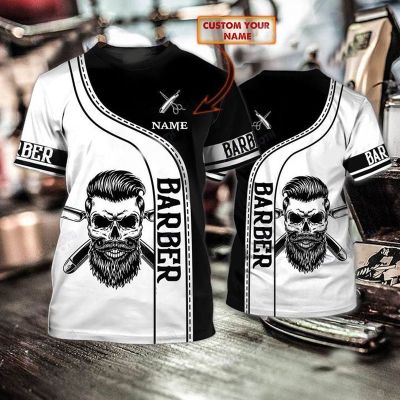 Hot Sale Fashion t shirt Custom Name Personalized Barber 3D Printed Mens Summer Short sleeve Unisex Casual sports T-shirt DW28