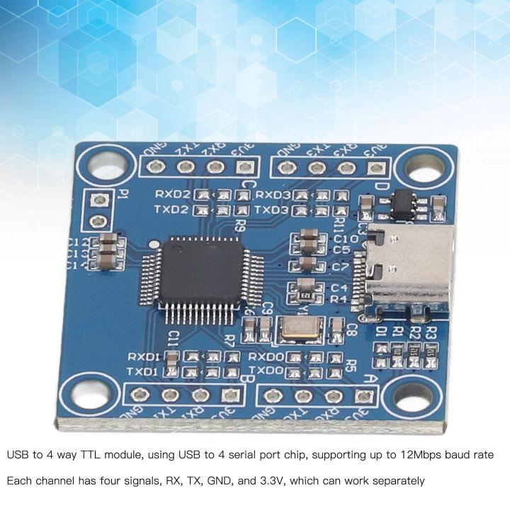 usb-เพื่อ-ttl-โมดูลสูงสุด12mbps-อัตราบอดโมดูลพอร์ตอนุกรม-uart-4ทางสำหรับอุปกรณ์อิเล็กทรอนิกส์