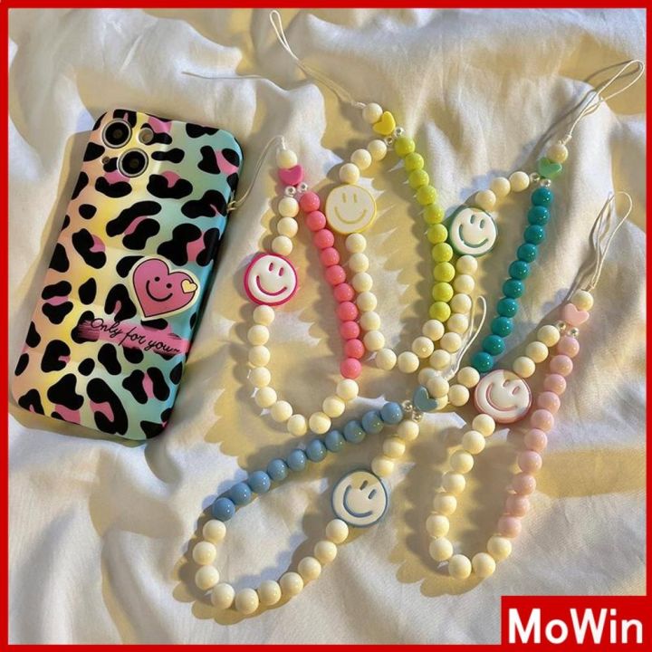 mowin-เข้ากันได้สำหรับ-เคสไอโฟน-เคสโทรศัพท์-เชือกคล้อง-สร้อยข้อมือ-ลูกปัดหลากสีสวยงาม-คละแบบ-ลูกปัดหัวใจยิ้ม-ใช้ได้กับ-เคสไอโ