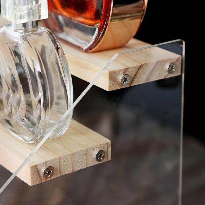 acrylic-amp-wood-display-stand-4-step-clear-display-riser-wood-shelf-for-displaying-figures-jewelry-perfumes-stand