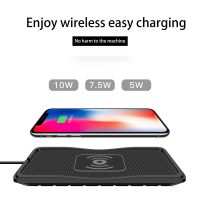 Car Non-Slip Wireless Charging Pad 15W Fast Qi Transmitting Charger Mat For iPhone Xiaomi Samsung Cell Phone Airpods Pro Charger Car Chargers