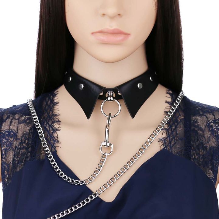 cw-diezi-punk-harajuku-black-pu-leather-silver-color-chain-pendant-necklace-for-women-men-gothic-choker-necklace-body-chain-jewelry
