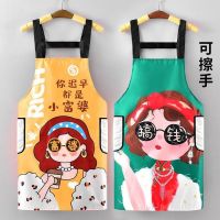 Apron kitchen household thin kind of apron women young and beautiful summer cooking waterproof oil anti-fouling overalls corset