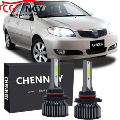 สำหรับโตโยต้า Vios(NCP40) 2003-2007หลอดไฟหน้าไฟฉายคาดศีรษะ2005ไฟหน้ารถมอเตอร์ไซค์แบบ LED 6000K ชุดหลอดไฟแทนที่ฮาโลเจน