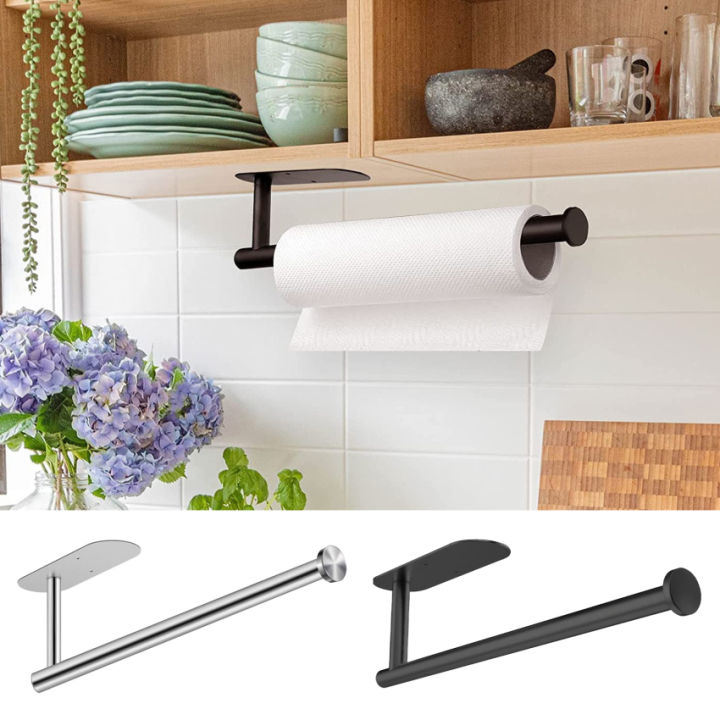 Black Countertop Paper Towel Holder, Kitchen Roll Rack, Small