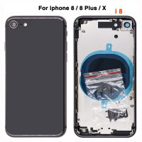 Rear Housing For 8 8 Plus Back Cover Door Glass + middle Frame + sim Tray side key parts For 8G 8P Housing Case