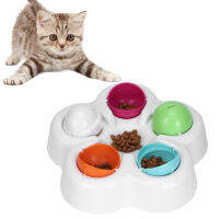 ของเล่นเพื่อการศึกษา Pet Puzzle Cat Feeding Bowl Training Dogs for Cats Food Feeding