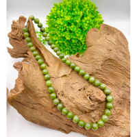 AAA Quality Natural Rare Green Nephrite Jade 8 mm Beads  16 inchs Long Necklace for Men and Women