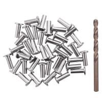 40 Pack T316 Stainless Steel Protector Sleeves For 1/8 inch Wire Rope Cable Railing DIY Balustrade with 1Pc Drill Bit