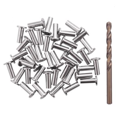 40 Pack T316 Stainless Steel Protector Sleeves For 1/8 inch Wire Rope Cable Railing DIY Balustrade with 1Pc Drill Bit