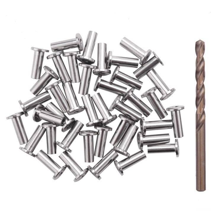 40-pack-t316-stainless-steel-protector-sleeves-for-1-8-inch-wire-rope-cable-railing-diy-balustrade-with-1pc-drill-bit