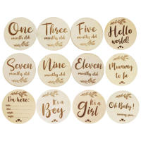 Wooden Baby Monthly Milestone Cards Baby Announcement Cards Photo Prop 6 Pieces Baby Announcement Card Newborn Monthly First Year Picture Props Baby Shower/Gift Set justifiable