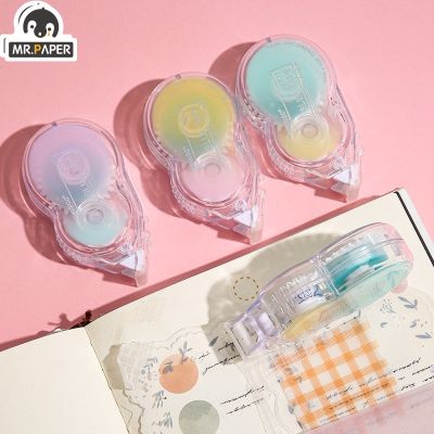 ↂ☑ Mr.paper 3 Styles Macaron Color Gradient Dot Glue Creative Japanese Plastic Transparent DIY Decoration Double Sided Tape