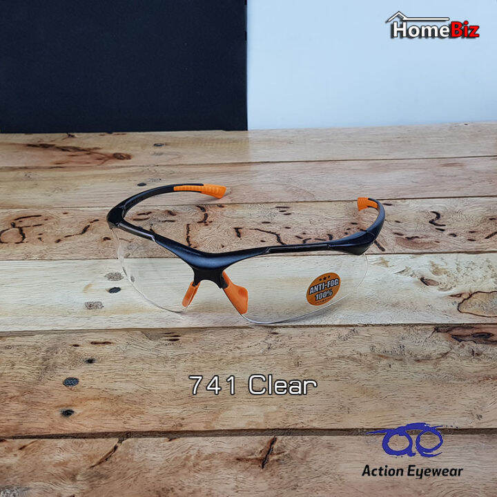 action-eyeware-รุ่น-741-clear-แว่นใส2020-แว่นตานิรภัย-แว่นตากันuv-แว่นขี่จักรยาน-กันลม-กันฝุ่น-กันน้ำลาย-แว่นใสใส่วิ่ง-แถมฟรี-ซองผ้าใส่แว่น