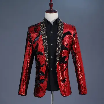 Red sequin sale blazer mens