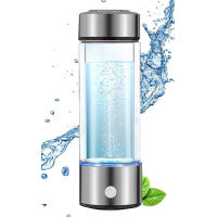 HXYDNBF Hydrogen Water Bottle, Portable Hydrogen Water Generator with SPE and Pem Technology, Rechargeable Portable Anti Aging Antioxidant Glass Hydrogen Water Alkaline Generator Bottle