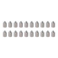 M5 x 8mm Cone Point Hex Socket Set Grub Screw Silver Tone 20 pcs