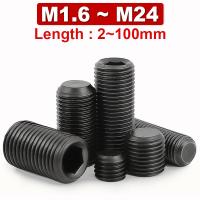 12.9 Carbon Steel Set Screw Concave End Machine/inner Hexagon/kimmi Jimi Top Wire Screw headless Screw Black M1.6 M2 M2.5 M3 M24