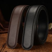 100-130 cm luxury mens automatic buckle only with body belt body belt leather belt without buckle cowhide belt black mens jean Belts