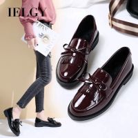 CODwumei04 IELGY [size 35-39] Womens Loafers Low Chunky Heeled Black/Dark Red Work Shoes Pu Leather Ready In Stock