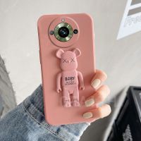 Realme 2023เคสโทรศัพท์11 Pro/ 11 Pro + ป้องกันเลนส์กล้องแฟชั่นพร้อมตัวยึดรูปหมีเคสนิ่มผิวสัมผัส Realme11 REALME11Pro