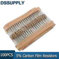 100PCS 1/4W Carbon Film Resistors 5 1K 1.5K 2.2K 4.7K 10K 22K 47K 100K 100 220 1K5 2K2 4K7 Ohm 100R 220R Resistance 1R 22M