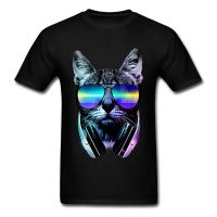 Rap White Tshirt Music Lover Cat DJ Jazz T-Shirts New Fashion Clothing For Men Summer Autumn Sweatshirt Street Style Hip Hop  EIGP