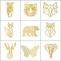 【YF】❃☽  Gold Mirror Wall Sticker Polar Elk Tiger Luxury Design