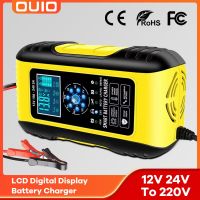 ZZOOI Fast Car Charger 12 v Battery 12V-24V 10A 7-Segment Truck Motorcycle Automotive Battery Charger with LCD Display Impulse Repair