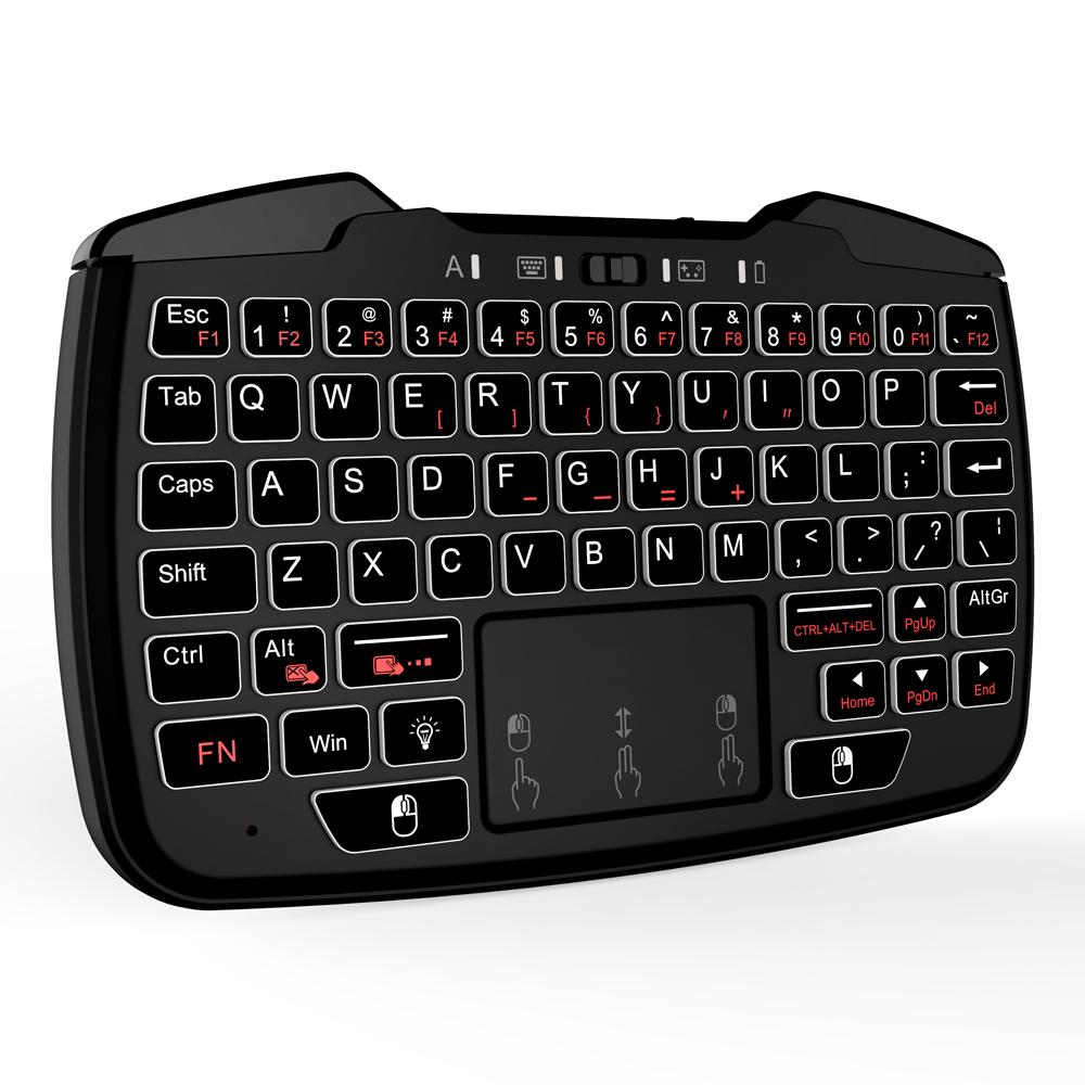 Mini Wireless Keyboard,Rii F8 Wireless 2.4G Keyboard with Touchpad Mouse Combo,IR Learning,Backlit Keyboard Controller for PC,Android TV Box,Linux,Windows 