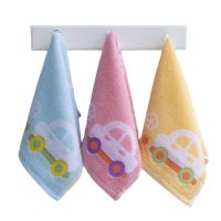 25x50cm 100% Cotton Cartoon Car Jacquard Bathroom Children Soft Kindergarten Baby Small Hand Face Towel