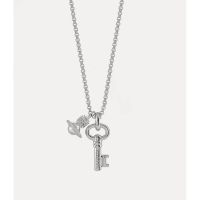 Westwood Vivian Saturn Key Necklace Couples Same Style Three-dimensional Planet Clavicle Chain Womens Sweater Chain Star Same Style Stackable Necklace