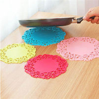 (ร้อน) สร้างสรรค์กลวง Potholder ชารถไฟเหาะ Placemat ลื่นชามเสื่อรอบซิลิโคนรถไฟเหาะอุปกรณ์ครัวตกแต่งสก์ท็อป