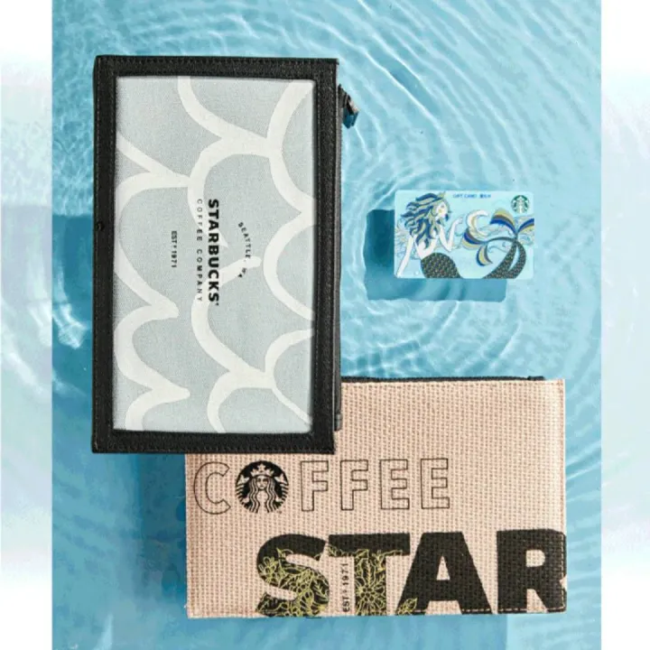 Starbuck clutch bag goddess fish scales linen coffee culture multi