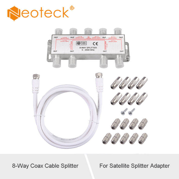 Neoteck High Quality 8-Way Port TV Antenna Splitter Coax Cable Splitter ...