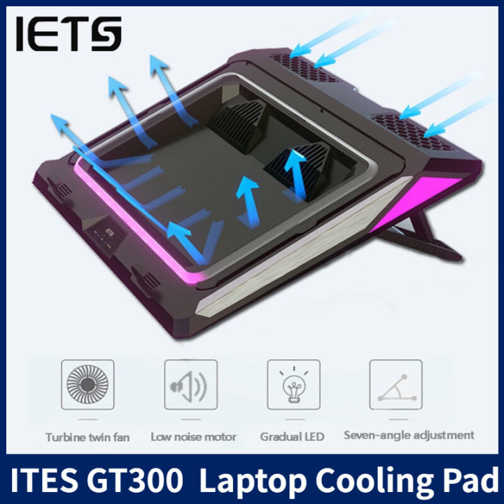 Original Iets Gt300 Double Blower Laptop Cooling Pad For 14-17 Inch Rgb  Gaming Laptop, Cooler Pad With Dust Filter, Flexible Rubber Ring, Colorful  Lights,A | Lazada.Vn
