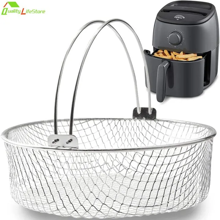 QualityLife 21CM Air Fryer Mesh Basket 304 Stainless Steel Steamer