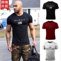 [COD] Foreign trade new fitness sports short-sleeved running T-shirt mens