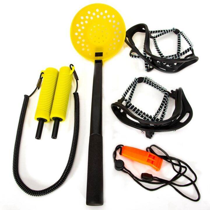 outdoor-ice-safety-kit-ice-fishing-scoop-scoop-with-whistle-and-shoe-covers-fishing-equipment