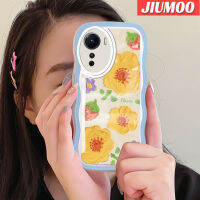 เคส JIUMOO สำหรับ Vivo Y35 Y16 5G Y56 5G เคสเคสซิลิโคนกันกระแทกโทรศัพท์ลายดอกไม้ภาพวาดสีน้ำมันแฟชั่นสีสันสดใสเคสป้องกันเลนส์กล้องเคสโปร่งใส