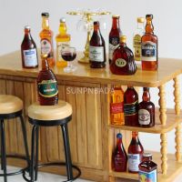 1/6 Scale Miniature Dollhouse Wine Mini Whisky Bottle Drinks Pretend Play Kitchen Food for Barbies BJD Doll House Accessory Toy