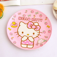 จานเมลามีน 8 นิ้ว จานกลม ลายการ์ตูน จานคิตตี้ เมโลดี้ น่ารัก Kitty 8" Melamine Plate